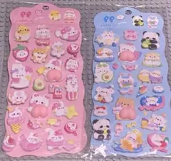 新品 3D 立体 おしりシール 2枚セット 47ピース もちもち ぷにぷに