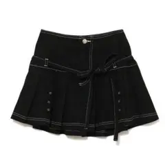 andmary Kika button mini skirt black