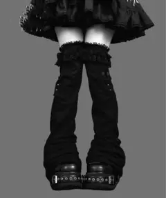 DimMoire 黒 ニーハイ レッグウォーマー Dimmoire 学園ニーハイレッグウォーマー ブランドタグ付き 黒 Dimmoire