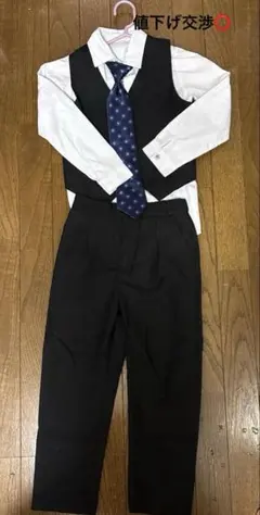 キッズ男の子スーツ5点セット 入学式 、七五三 クリーニング済み ジャケットつき