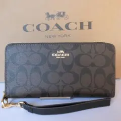 新品　COACH コーチ ラウンドファスナー長財布 C4452　ダックブラウン