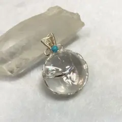 天然石パワーストーン　虹入り透明水晶ペンダントトップ⑥