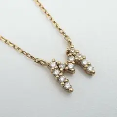 ete エテ レタード イニシャルM K18 ネックレス ダイヤモンド YG