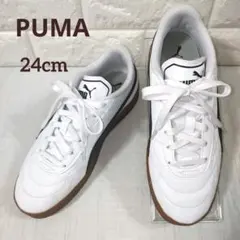 PUMA CLUB ZONE/SOFTFOAM+クッション/ホワイト×グリーン