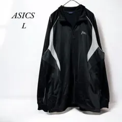 《アシックス》ASICS 美品　ジャージL黒×白 トレーニングウェア　スポーツのサムネイル
