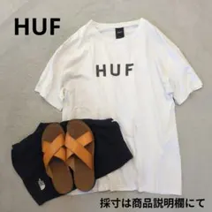 HUF ハフ 胸ロゴ クルーネック 半袖Tシャツ 純白 ホワイト