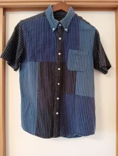 SOPHNET　刺し子　インディゴ パッチワーク 半袖シャツ 　BORO Lのサムネイル