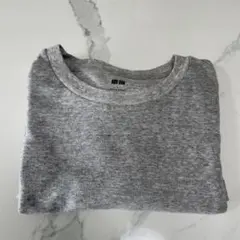 ソフトタッチクルーネックT（長袖）ユニクロ　グレー　L