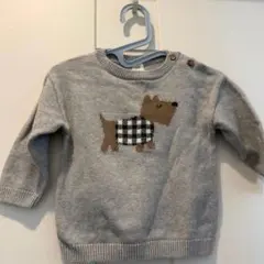 ⭐︎H&M ⭐︎犬刺繍 ⭐︎グレー ⭐︎ニットセーター⭐︎80cm⭐︎
