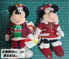 ミッキー＆ミニー 2016クリスマス ぬいぐるみバッチセット　未使用品/