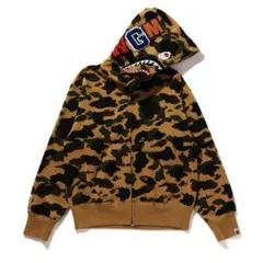 BAPE 1ST CAMO SHARK FULL ZIP HOODIE イエローのサムネイル