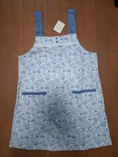 Puchino 花柄 エプロン ブルー M～Lサイズのサムネイル