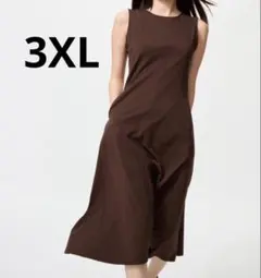 UNIQLO ウルトラストレッチワンピース ノースリーブ ブラウン 3XL