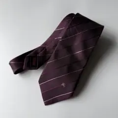 BURBERRY BLACK LABEL ストライプ柄 ネクタイ ダークパープル