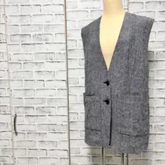 SHIPS シップス コットンリネン ノーカラージレ グレーのサムネイル