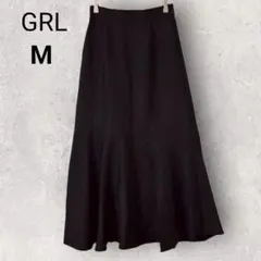 グレイル ロングフレアスカート ミモレ丈 M 黒 シンプル 通年 ウエストゴム