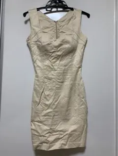 デイジーストア クロコ風 ストレッチワンピース ベージュ