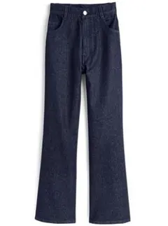 グレイル　セミフレアデニムパンツ　ブラック