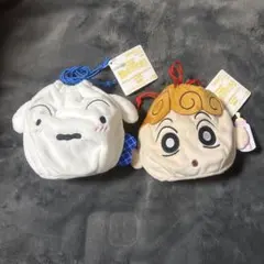 【新品タグ付き】クレヨンしんちゃん ぬいぐるみポーチ ひまわり シロ 2個セット