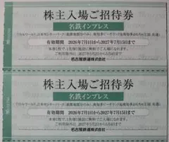 名鉄 株主優待 リトルワールド 招待券 2枚 2027年7月期限 -fのサムネイル