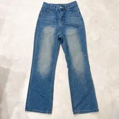 Oneway ラインストーンデニム　デニム　キラキラデニム　S ストレートのサムネイル