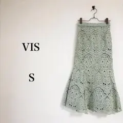 VIS（S）レースマーメイドスカート　グリーン　ロング丈　総レース　上品のサムネイル