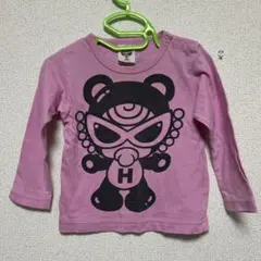 ヒステリックミニ ピンク テディ 長袖Tシャツ 80