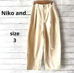 【ニコアンド】Nikoand ワイドデニム 3 アイボリー コットン バルーン