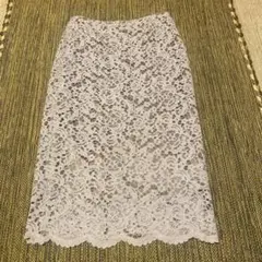 デミルクスビームス　アイボリー レース タイトスカート　38