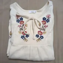 D'filant アイボリー刺繍ワンピース 140