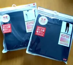 ユニクロ 極暖ヒートテック VネックT・タイツ ネイビー メンズ M
