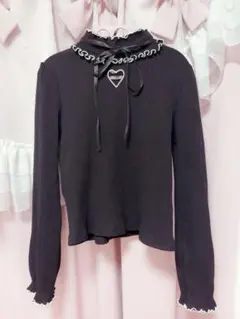 完売品 ♡ MARS ハートくり抜きテレコトップス 黒 量産型 地雷系 長袖