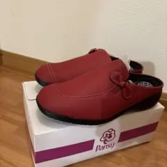 【新品、未使用】Pansy リボンデザイン スリッポン レッド