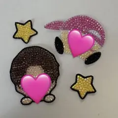 うちわデコ デコうちわ ストーン パーツ ピンクセット