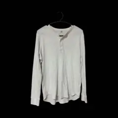 UNIQLO 長袖ヘンリーネック Tシャツ M ホワイト