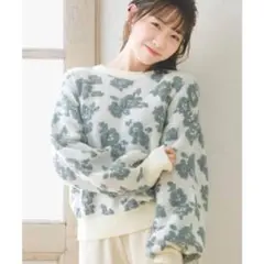Emsexcite 花柄オーバーサイズニット