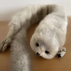 マフラー　ファーティペット　リアル★キツネ？　ライトグレー　毛皮　暖かい★