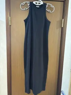 GU リブナローワンピース（ノースリーブ）　ブラックＭ　新品　美品