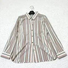 美品【Leilian】シャツブラウス (7) ストライプ 日本製　ノンアイロン