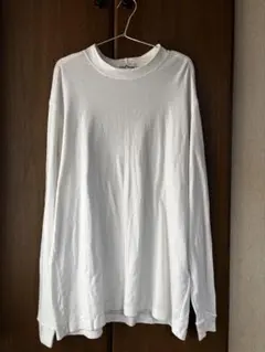 値下げしました！STONE ISLAND ホワイト 長袖Tシャツ 刺繍ロゴ