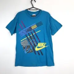 90s USA製 NIKE ナイキ 半袖Tシャツ 水色系 S シングルステッチ