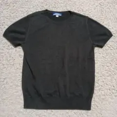 バーバリーブルーレーベル　ニット　半袖　ロゴ刺繍　Мサイズ 黒