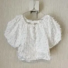 ADAM ET ROPE' ジャガードオフショルブラウス アダムエロぺ