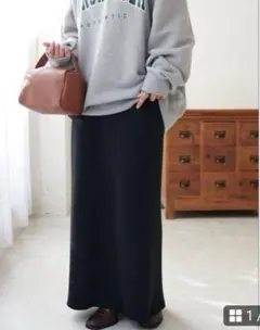 【Discoat】ナローニットスカート黒