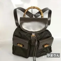 GUCCI グッチ バンブー バックパック リュックサック ナイロン ブラウンのサムネイル