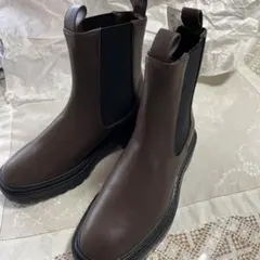 ブラウン サイドゴアブーツ 37