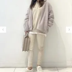 UNIQLO ユニクロ　ソフトボアフリースVネックカーディガン　ナチュラル　XL