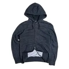 00s OLD UNIQLO ダブルジップパーカー ダーク グレー y2k 無地