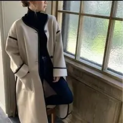 ムートンパイピングノーカラーコート【最終値下げ】のサムネイル