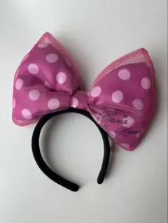 ミニーマウス カチューシャ　デカリボンカチューシャ